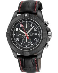 Gv2 - T38 Ipblk Case, Enamel Dial With Print, 3 Sub/ Stitching Handmade Italian Leather Strap - Lyst