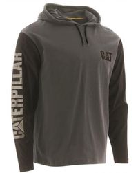 Caterpillar - 1510425 Cotton Hooded Long Sleeve T-Shirt Dark - Lyst
