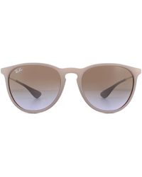 Ray-Ban - Zonnebril Erika 4171 600068 Donker Rubberen Zand Bruin Verloop - Lyst