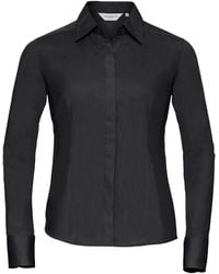 Russell - Collection Ladies/ Long Sleeve Poly-Cotton Easy Care Fitted Poplin Shirt - Lyst