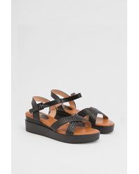 Good for the Sole - Millie Flexisole Faux Leather Cross Strap Platform Sandals - Lyst