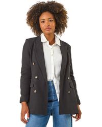 Roman - Double Breasted Collar & Revere Jacket - Lyst