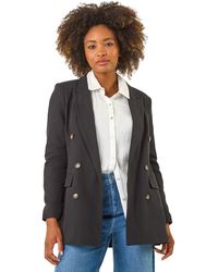 Roman - Double Breasted Collar & Revere Jacket - Lyst