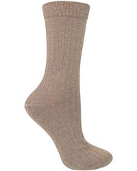 Steve Madden - Ladies Organic Cotton Camel Wool Socks - Lyst