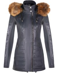 Infinity Leather - Quilted Parka Jacket-Winton Lamb Leather - Lyst