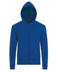 Sol's - Stone Zip Up Plain Hoodie (Royal) - Lyst