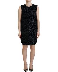 Dolce & Gabbana - Elegant Leopard Pattern Mini Shift Dres - Lyst
