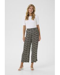 Kaffe - Casual Broek Kamille Loose Fit Black White - Lyst