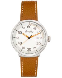 Simplify - The 7100 Leather-Band Watch W/Date - Lyst
