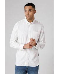 French Connection - Linen Blend Long Sleeve Chest Pocket Shirt - Lyst