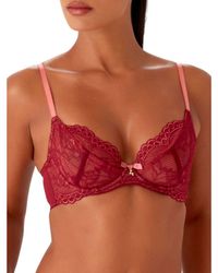 Gossard - Superboost Lace Non Padded Plunge Bra - Cranberry/raspberry Sorbet Polyamide - Lyst