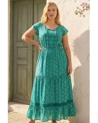 Roman - Curve Floral Print Swing Midi Dress - Lyst