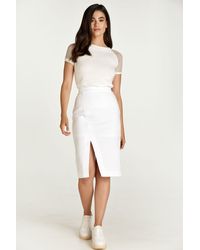 Conquista - Denim Style Pencil Skirt - Lyst