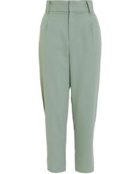Quiz - Khaki High Waisted Tapered Trousers - Lyst