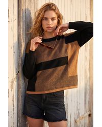 Roman - Colour Block Knit Jumper - Lyst