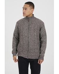 Brave Soul - Funnel Neck Waffle Knit Zip Through Cardigan - Lyst