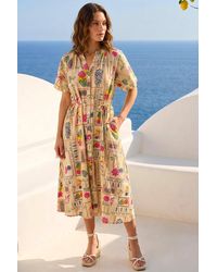Roman - Petite Postcard Tie Waist Midi Dress - Lyst
