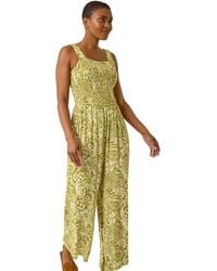 Roman - Paisley Print Cropped Jumpsuit - Lyst