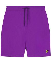 Lyle & Scott - Effen Zwemshort (paars) - Lyst