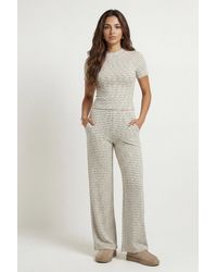Urban Bliss - Jersey Striped Wide Leg Trouser - Lyst
