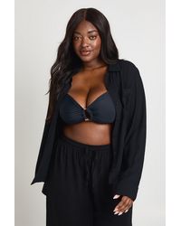 Boohoo - Plus Essentials Oversized Linen Look Shirt - Lyst