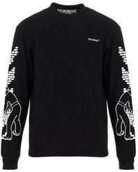 Off-White c/o Virgil Abloh - Off- Brick Arrows Logo Printed Long Sleeve T-Shirt - Lyst