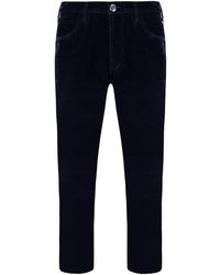 Emporio Armani - Slim Fit Velvet Trousers - Lyst