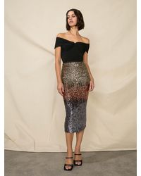 Ro&zo - Petite Sequin Ombre Skirt - Lyst