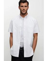 Secret Label - Short Sleeve Cotton Oxford Shirt - Lyst