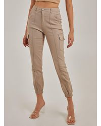 Pink Vanilla - Utility Stretch Cargo Trousers - Lyst