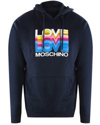 Moschino - Love Multi Logo Hoodie Cotton - Lyst