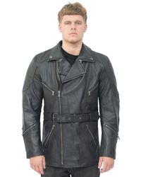 Infinity Leather - Cross Zip Ce Armour Biker Jacket - Lyst