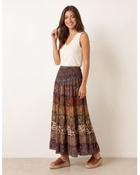 Blue Vanilla - Multi Print Shirred Skirt - Lyst