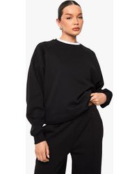 Boohoo - Raglan Seam Oversized Sweatshirt - Lyst