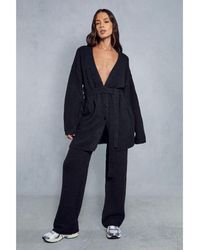 MissPap - Oversized Belted Knitted Cardigan Co-Ord - Lyst