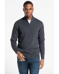 Kensington Eastside - Recycled Cotton Blend 1/4 Zip Funnel Neck Jumper - Lyst