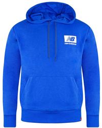New Balance - Long Sleeve Laser Pullover Essentials Id Hoodie Mt13516 Lsb Cotton - Lyst