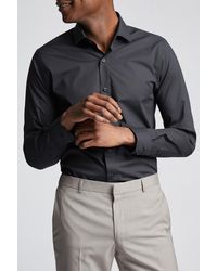 Limehaus - Slim Fit Poplin Single Cuff Cutaway Collar Shirt - Lyst