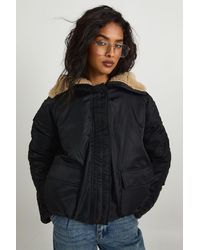 Boohoo - Borg Lined Bomber - Lyst