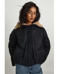 Boohoo - Borg Lined Bomber - Lyst