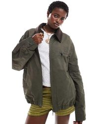 Collusion - Waxed Jacket With Cord Collar - Lyst
