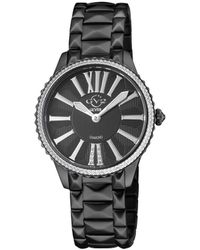 Gv2 - Siena Swiss Quartz Diamonds Black Dial Watch Stainless Steel - Lyst