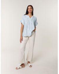 Blue Vanilla - Printed V Neck Button Top - Lyst