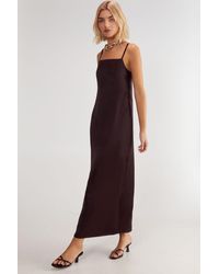 Nasty Gal - Satin Square Neck Maxi Slip Dress - Lyst