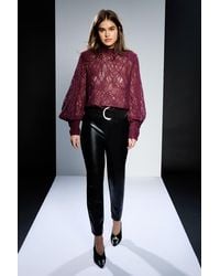Runway - 1.8.1.8 Faux Leather Ponte Mix Skinny Trouser - Lyst