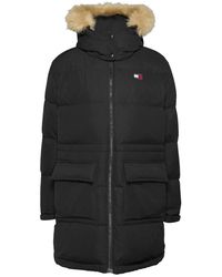 Tommy Hilfiger - Jas Winter Midi Alaska Faux Fur Jacket Zwart - Lyst