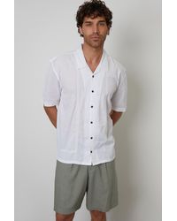 Threadbare - Linen Blend Lace Trim Relaxed Fit Shirt - Lyst