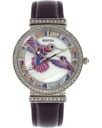 Bertha - Emily Uhr Mit Lederarmband Aus Perlmutt - Lyst