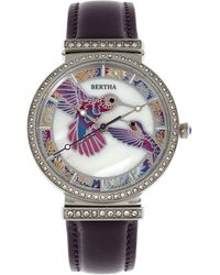 Bertha - Emily Mother-Of-Pearl Leather-Band Watch - Lyst