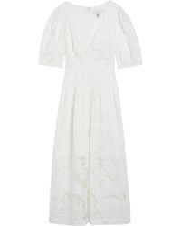 Ted Baker - Agnel Lace Puff Sleeve Midi Dress Cotton - Lyst